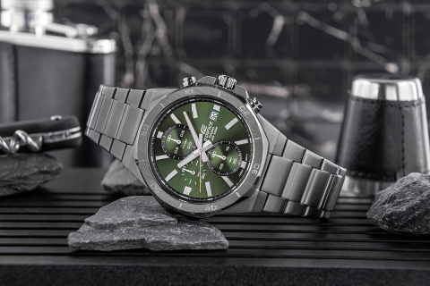 Zegarek kwarcowy Casio Edifice EFV-640DC-3AVUEF | Zielony 10 bar