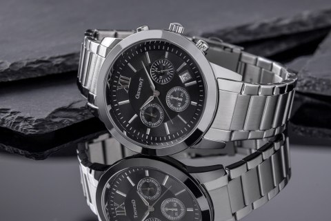 Zegarek Męski Giewont Apex Chrono GW6480-1 Chronograf Silver/Black