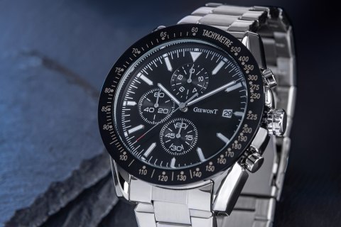 Zegarek Męski Giewont PrimeChrono GW8620-1 Chronograf Silver/Black